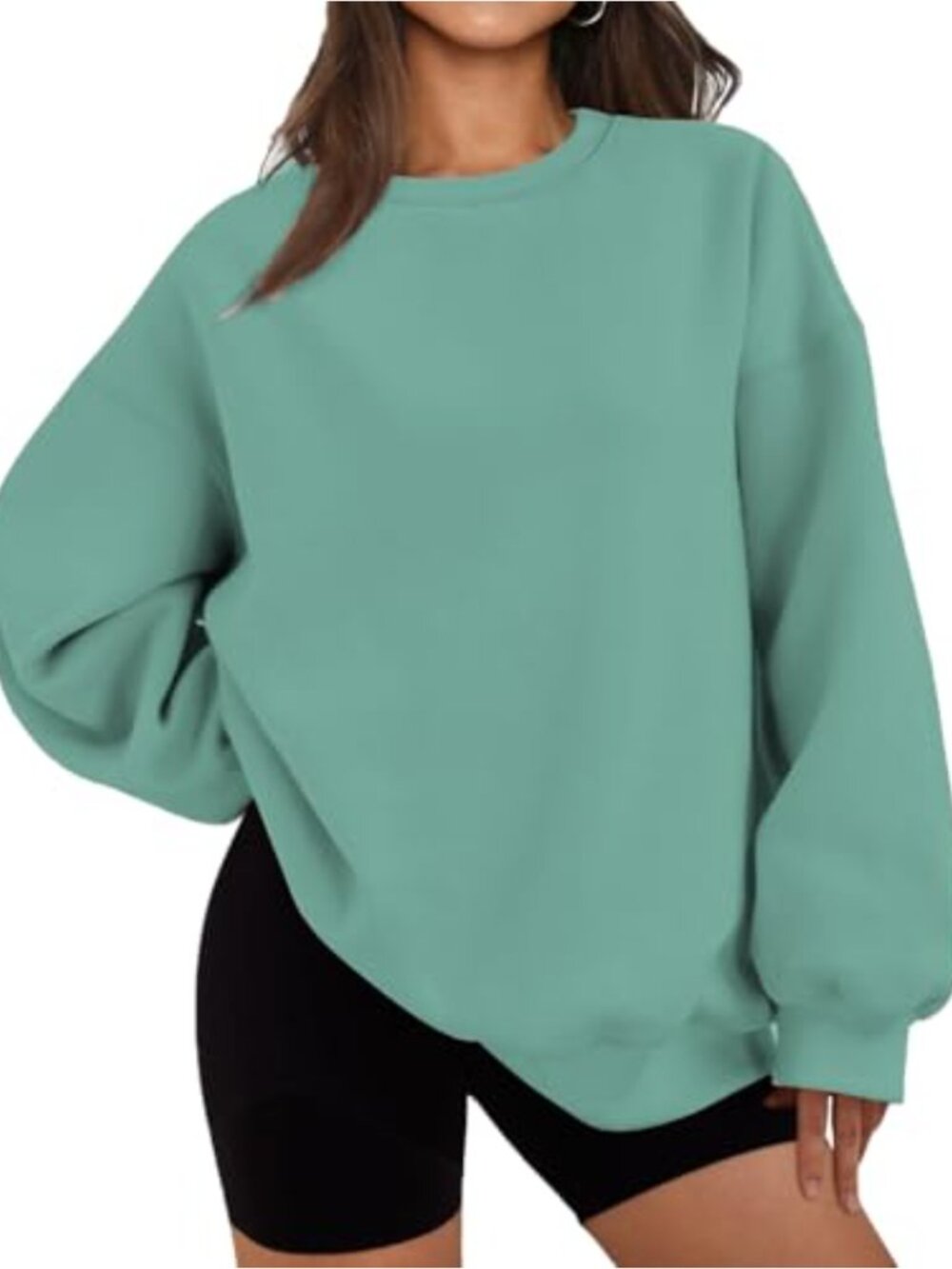 Oversized Crewneck Sweatshirt Long Sleeve Pullover Mama Sweater Cotton Blend